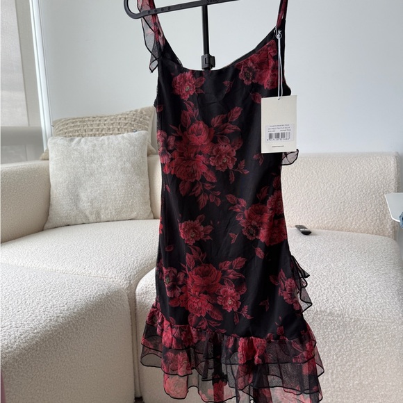 Peppermayo Black and Red Floral Mini Dress - Picture 2 of 3